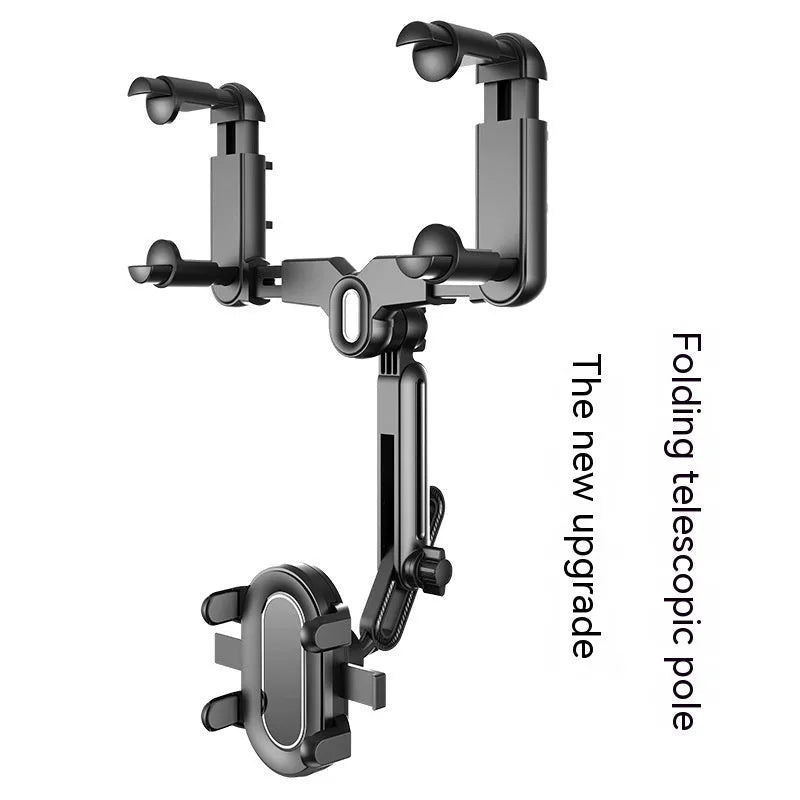 Universal car rearview mirror bracket ABS plastic phone holder with upgraded folding rod