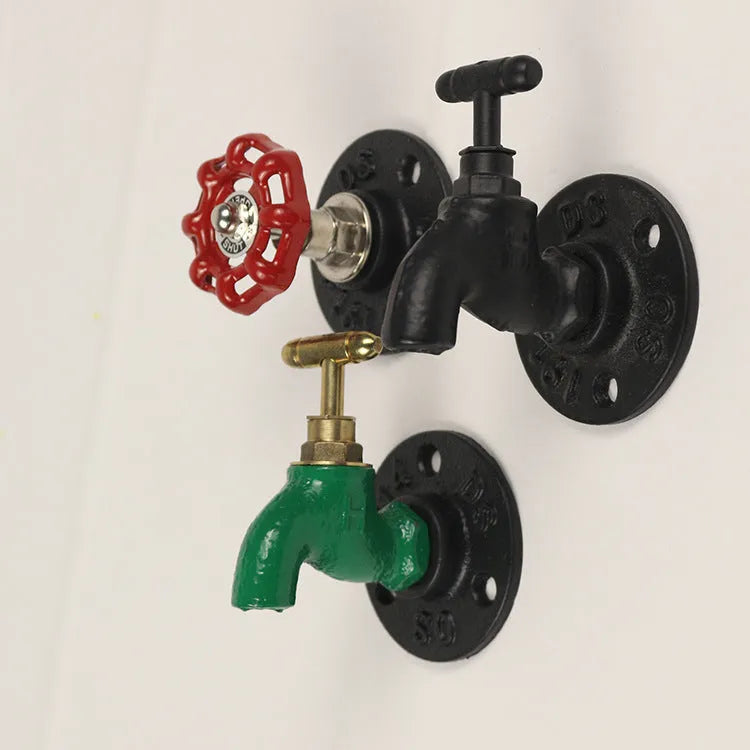 Wall-mounted metal water pipe style towel hook in a modern design