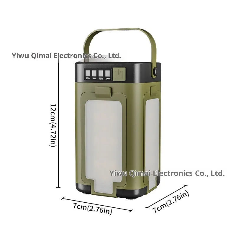 LY24 four-leaf folding solar camping lamp with 2000mAh battery and press switch