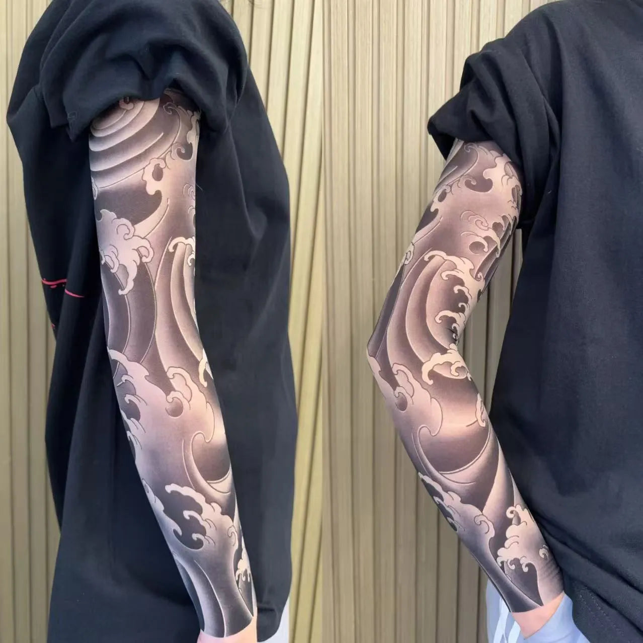 Unisex nylon sun protection ice sleeve with dragon pattern for outdoor sports