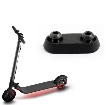 Black aluminium riser fixing latch for Ninebot ES electric scooter with two mounting screws