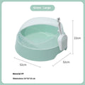 Round hooded cat litter box in mint green colour with deodorising function for indoor feline hygiene