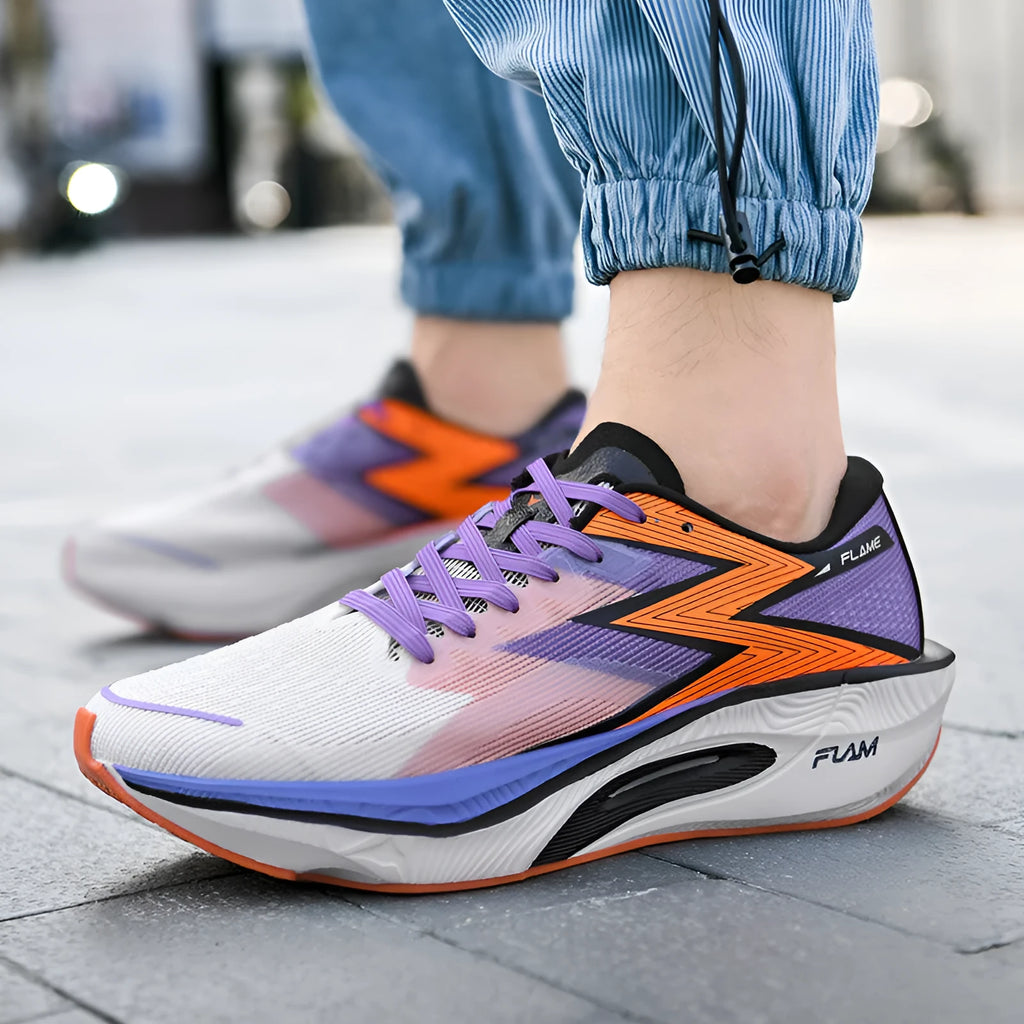 Marathon carbon plate racing shoes with MD sole and 3-5cm platform heel in multiple colour options