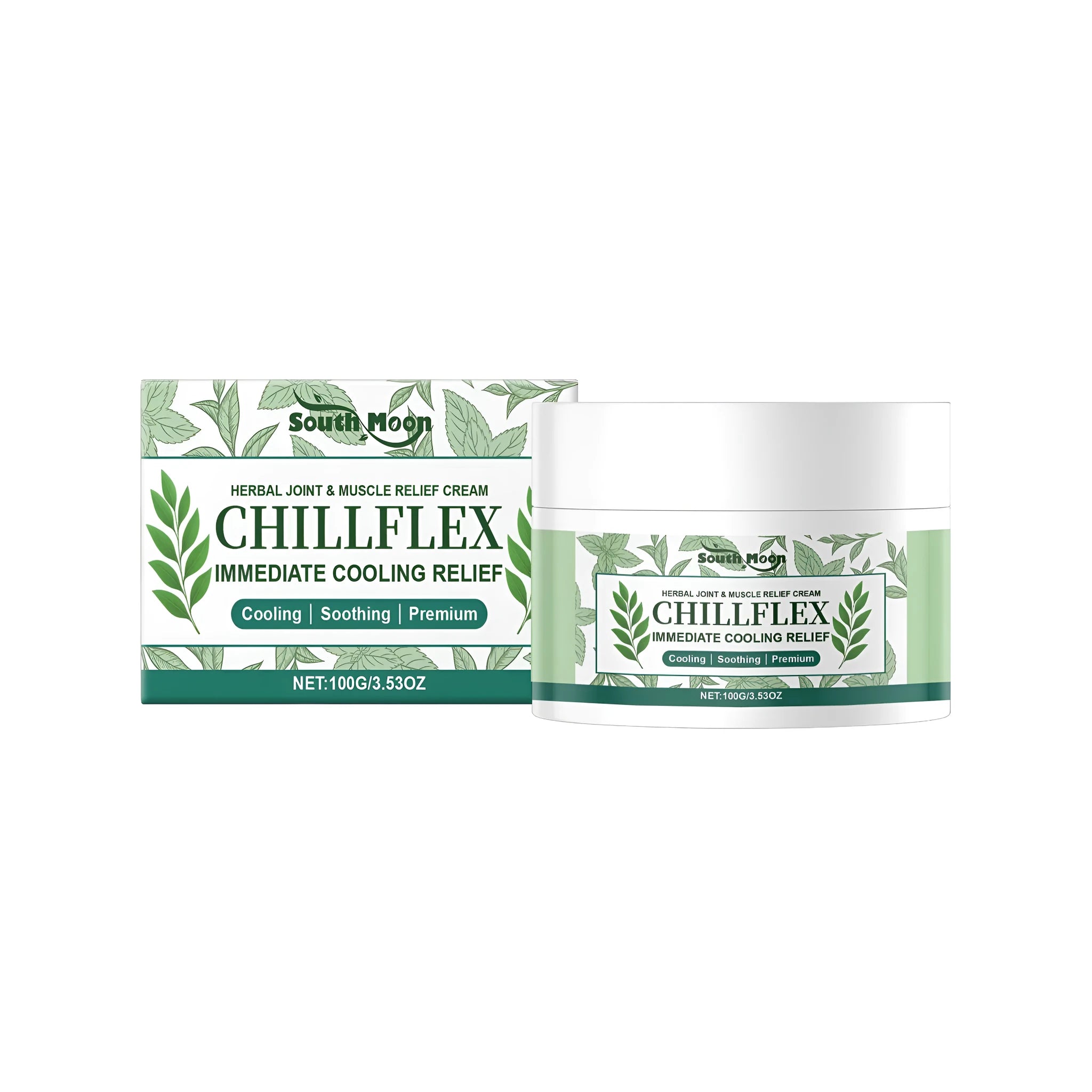 Herbal joint muscle relief cream tube with mint leaves menthol camphor tea tree oil 100g
