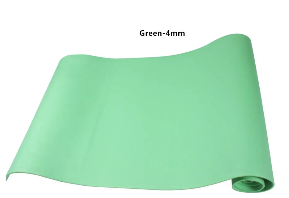 Red EVA fitness yoga mat rolled up next to its storage bag, showing textured surface.