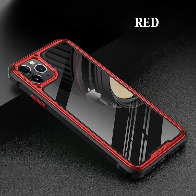 Transparent silicone phone case for iPhone 11 in business style with PU and TPU materials