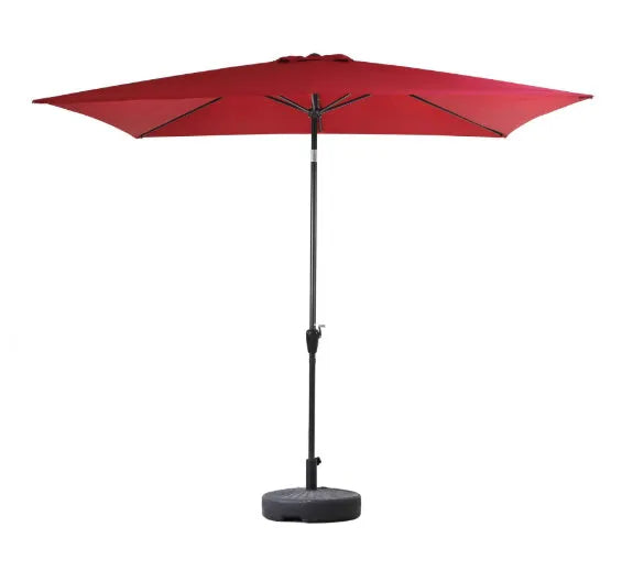 Outdoor garden umbrella 300x200cm square centre pole tilt swing rainproof in khaki on patio