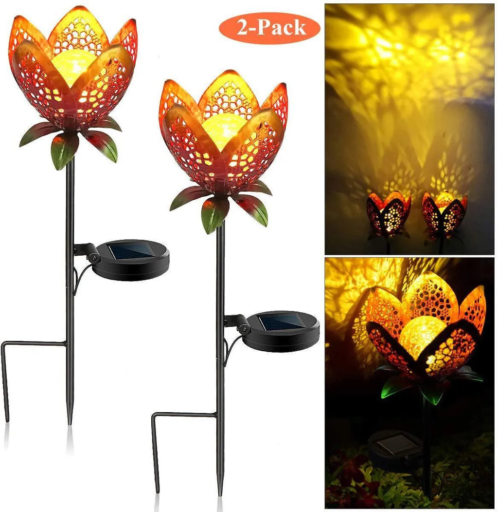 Solar lawn light with warm light output, 450mm height, IP44 rated for garden decoration