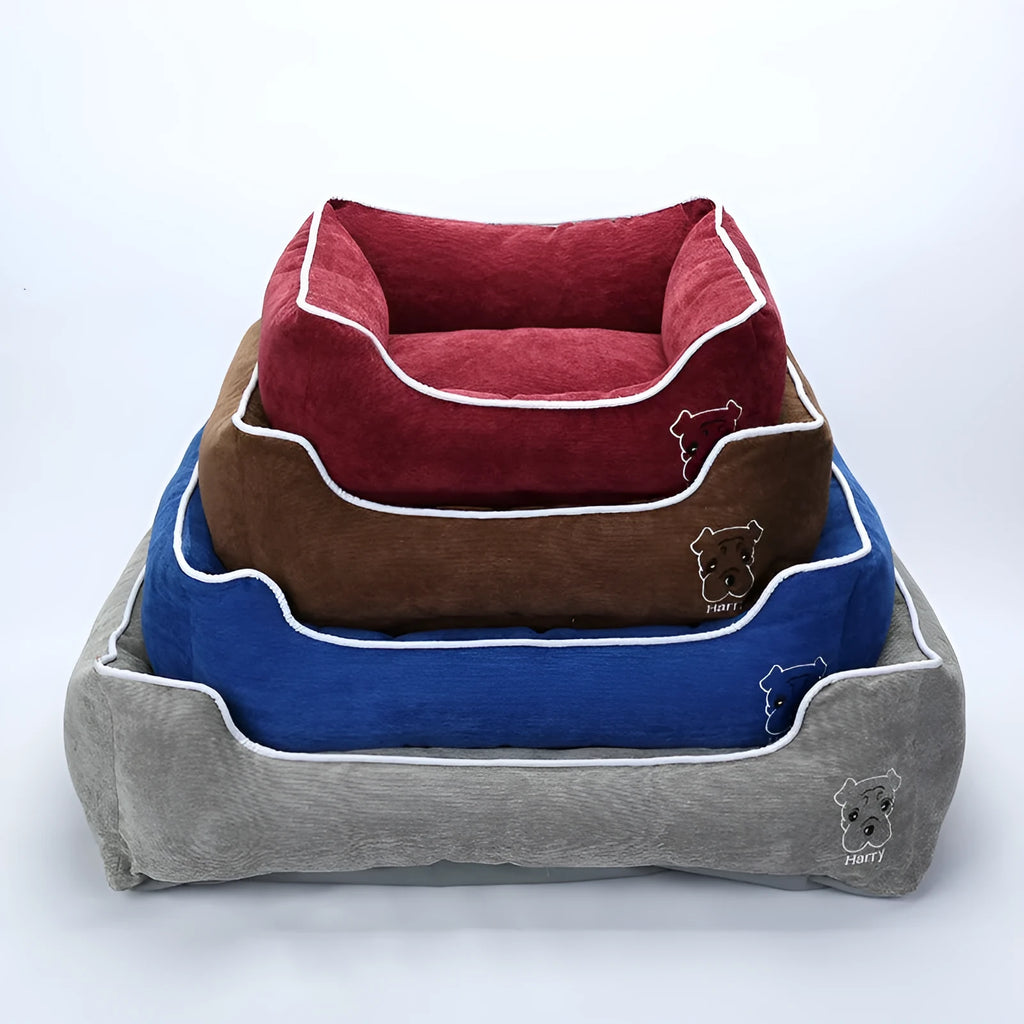 Bite resistant corduroy dog kennel in Blue colour, size XL, with dimensions 70 x 53 x 20 cm