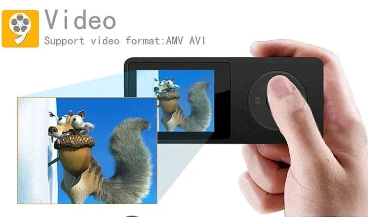 1.8-inch screen MP4 player in multiple colours with push-button controls and compact design