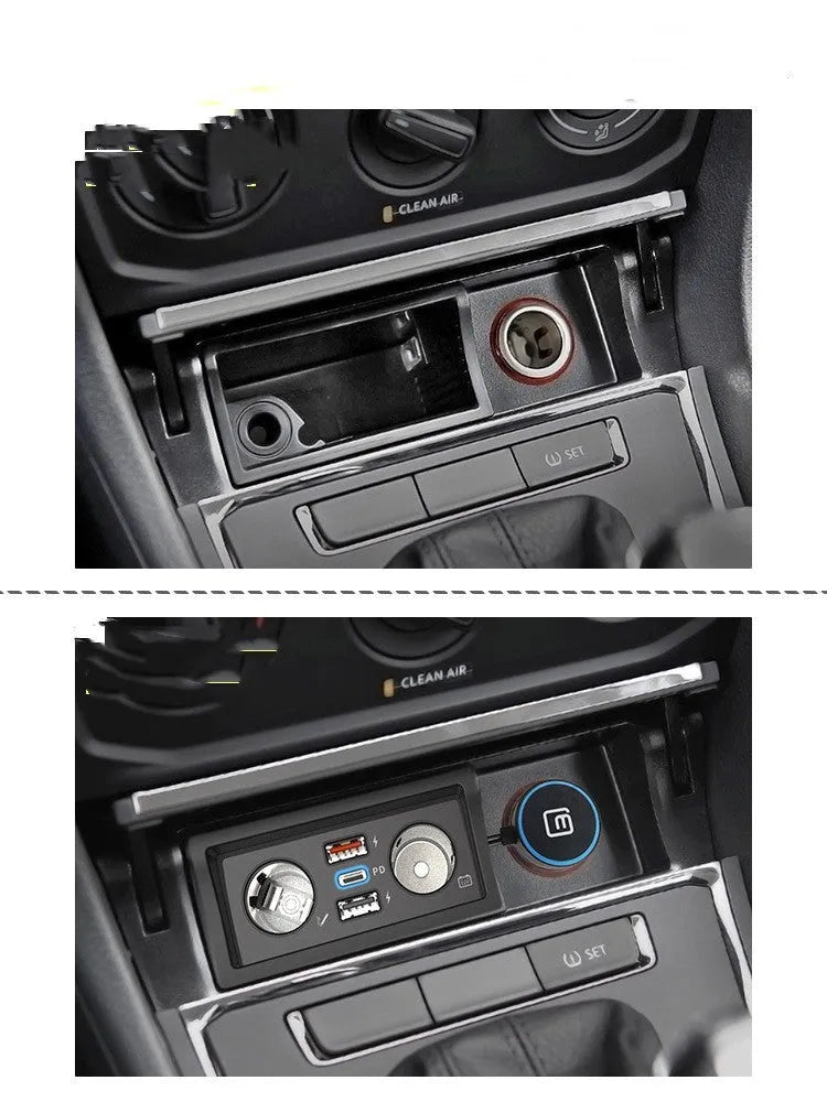 Volkswagen compatible car charger with QC3.0 fast charging for Lavida, Polo, and Weiling models