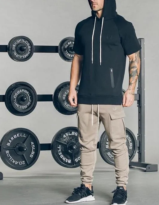 Bulun Cargo Joggers in Black with multiple pockets and drawstring waist, size M-2XL