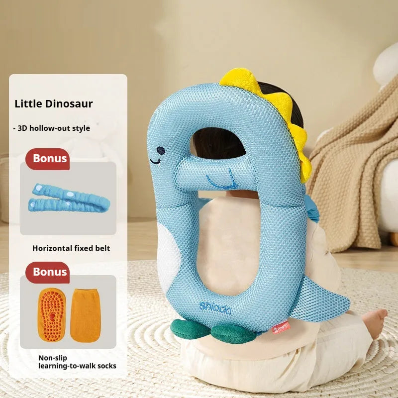 Baby anti-collision pillow and knee pads with cartoon dinosaur bee rabbit chicken designs