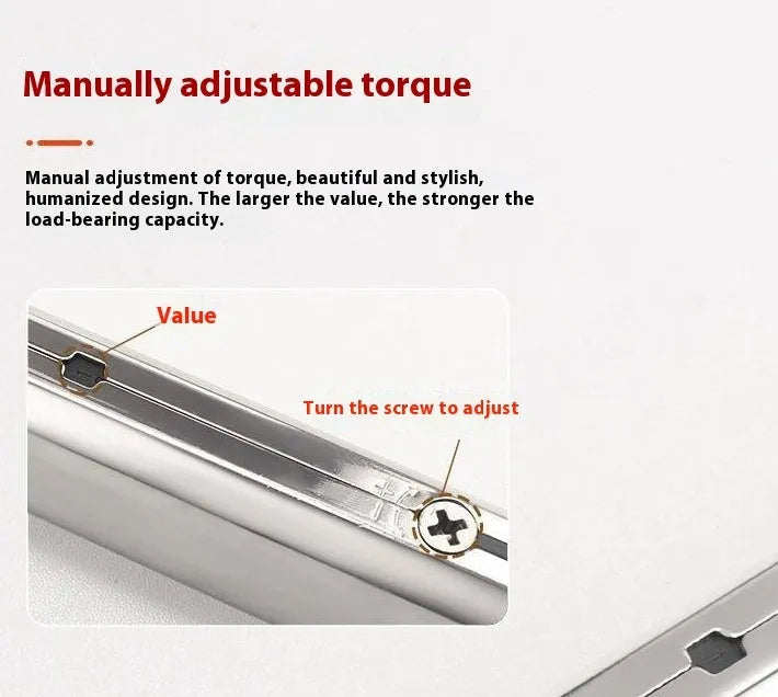 Cold rolled steel cabinet support rod with spring jackstay in stainless steel natural colour.