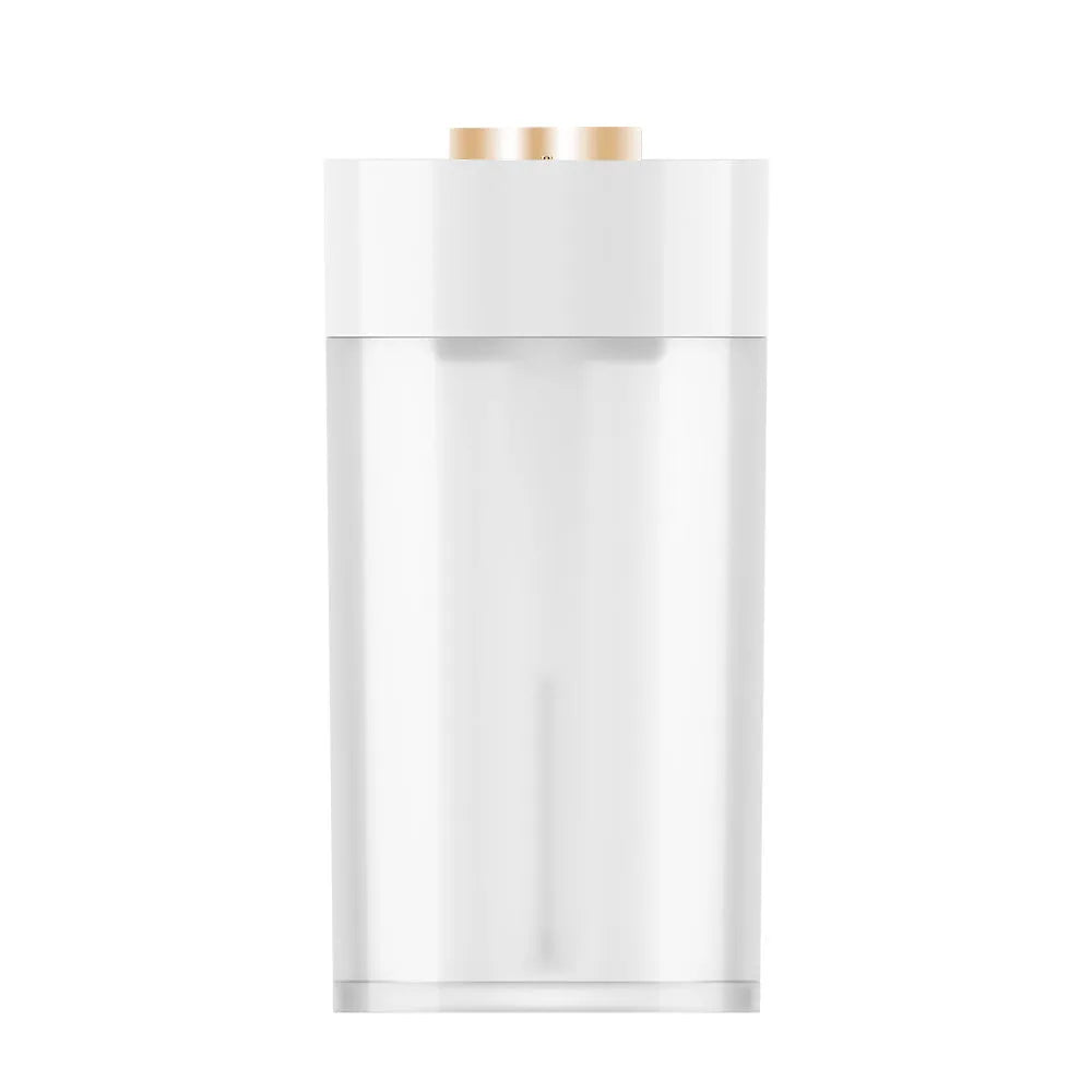 Car USB mute atomiser humidifier in ice white, columnar shape, 75x149mm, with single fog outlet