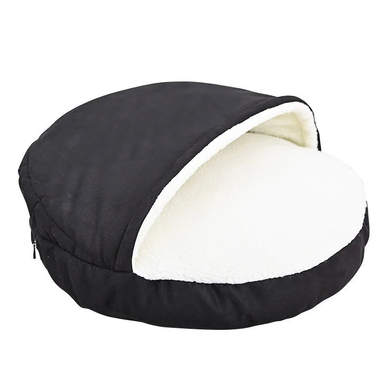 Brown removable cloth dog kennel bed for small to medium dogs