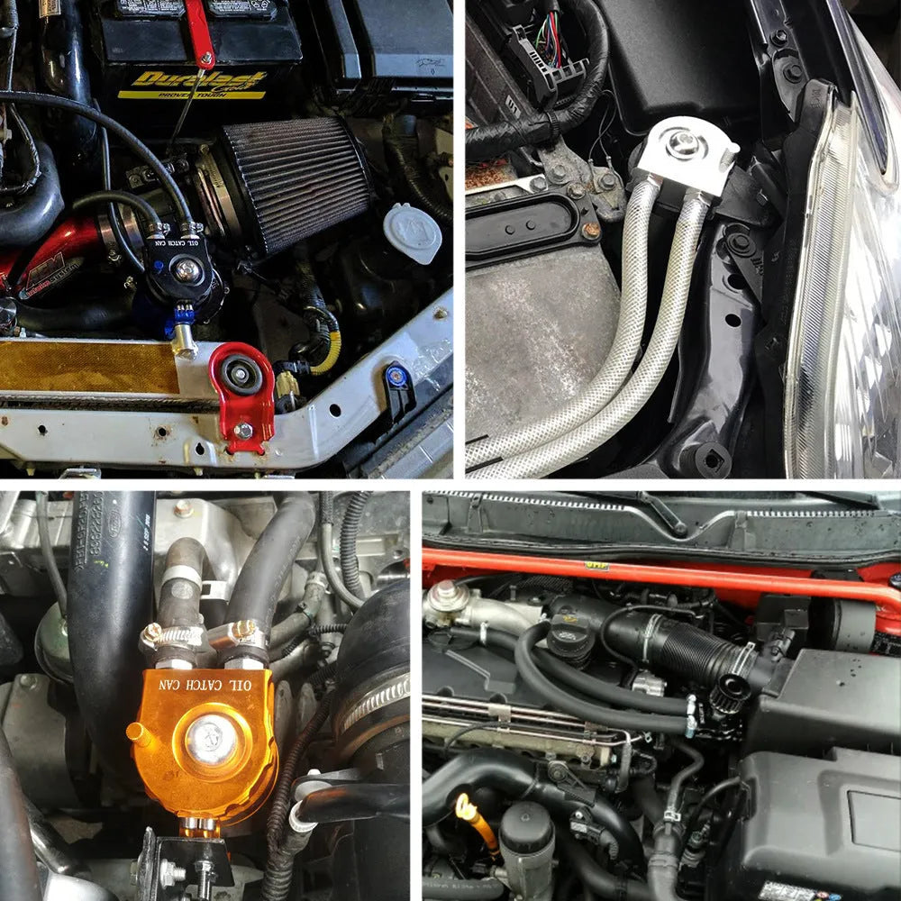 Aluminium alloy engine oil breather pot for vehicle modification in four colour options
