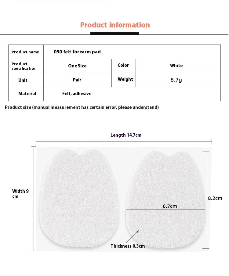White thin felt anti-wear tongue stickers for shoe protection during cycling and motorbike activities