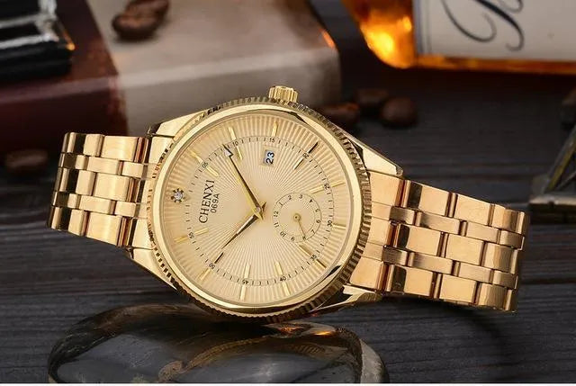Quartz watch strap watch with black dial and analogue display for men and women