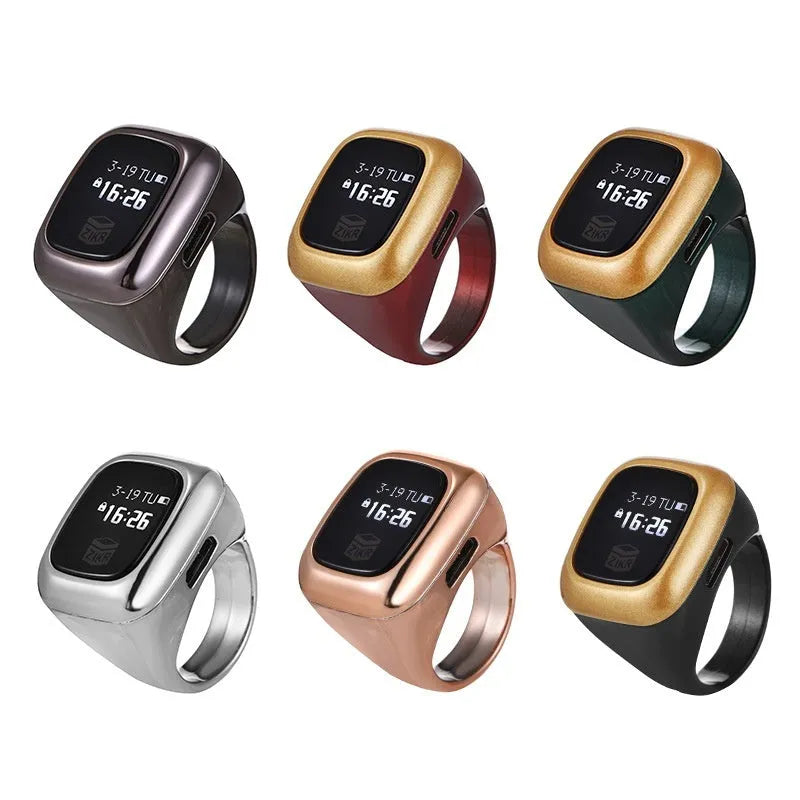 Electronic counter with digital display showing numbers and text, available in multiple colours and band width sizes