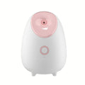 White household facial steamer with hot spray function and polished plastic shell