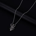 Men's silver-toned vintage necklace with a personalised 40mm alloy pendant on a matching chain.