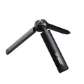 Silver aluminium alloy clip bracket for mounting an Apple iPhone onto a table-top tripod.
