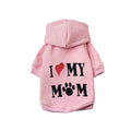 Fleece dog sweater with hood for small puppies, available in black, camouflage, grey, grey A, and pink, sizes XS to L.