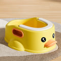 Blue PVC duck-shaped bathtub for washing small dogs and cats on a bathroom floor.