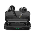 Black and white true wireless Bluetooth earbuds with in-ear design.