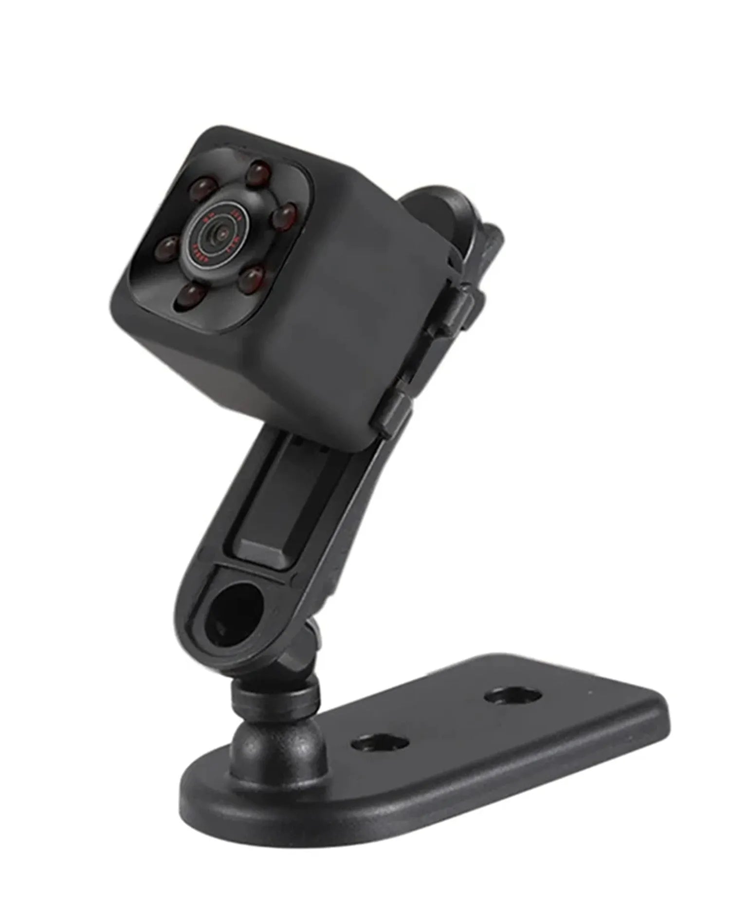 Black mini USB dashcam with infrared night vision and 1080P HD recording capability.