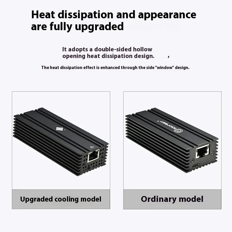 Black USB4 to 10 Gigabit RJ45 Ethernet network adapter with a 20cm cable