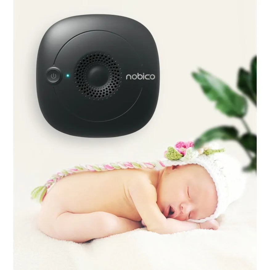 Compact black ultrasonic bed vacuum cleaner for mite repellent, shown with dimensions 120mm by 120mm by 45mm.