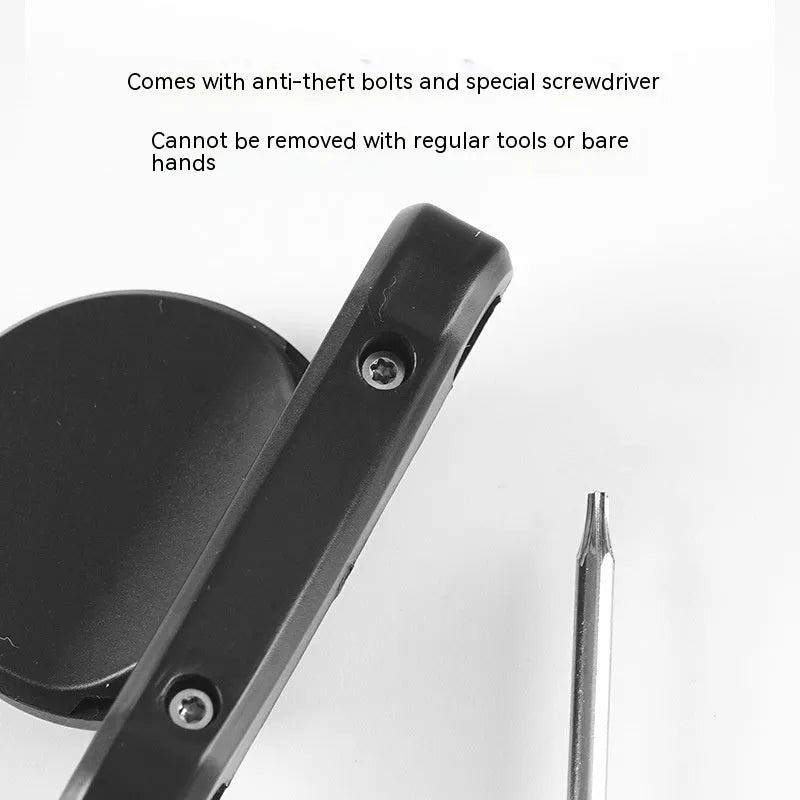 Black ABS plastic bicycle GPS tracker mounting bracket with anti-theft bolts for seat post installation