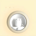 Baby bedside sleep lamp showing orange, pink, and white light options with a projection feature.