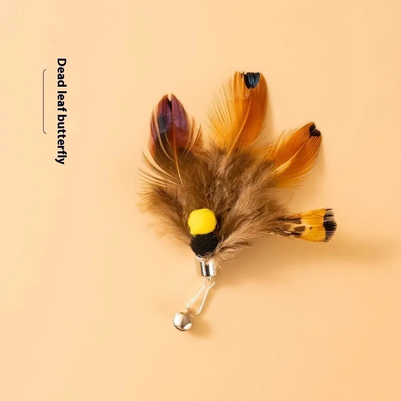 Three steel wire cat toy replacement heads in small flying insect designs with scratch-resistant surface