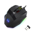 Black Redragon M801P wireless gaming mouse with nine buttons and ergonomic shape