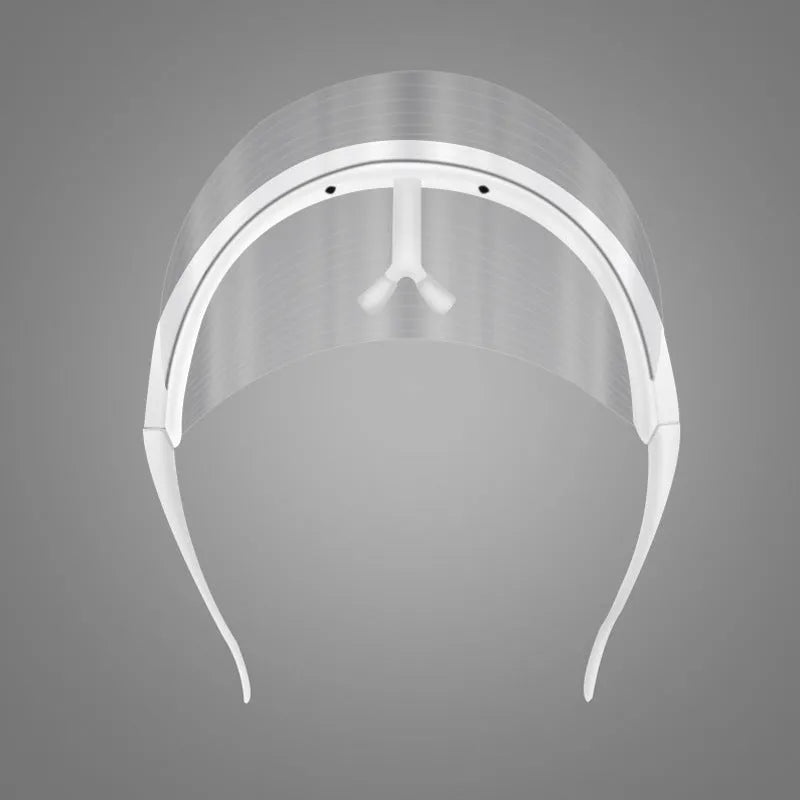 Transparent LED three-colour beauty mask for home acne removal and skin whitening