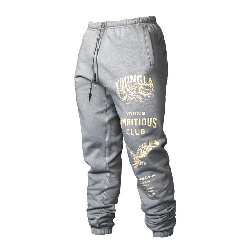 Men's cotton casual slimming long pants in multiple colours including black, brown, gray, navy blue, and apricot