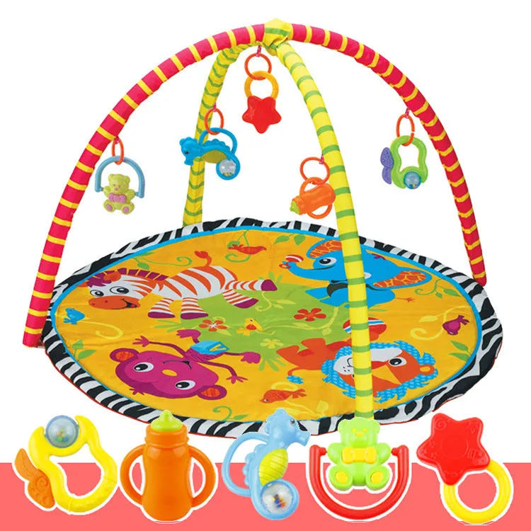 Personality baby gymnastic rack game blanket in small animal or big animal pattern on velvet fabric.