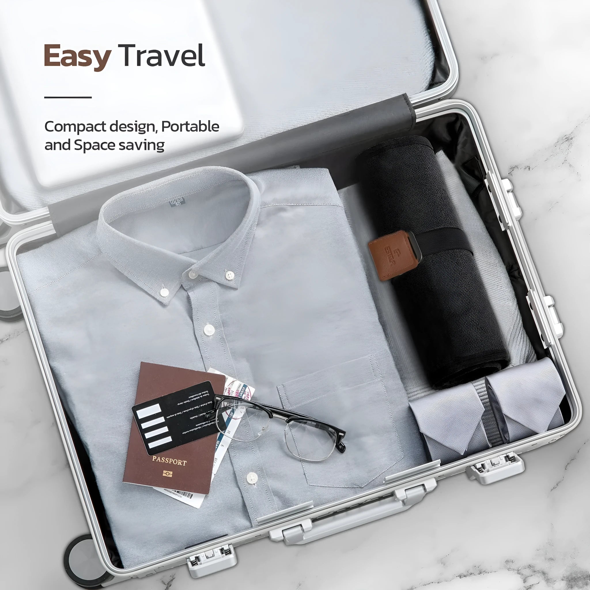 Men's black and light brown PU leather travel wash buggy bag for toiletries organisation