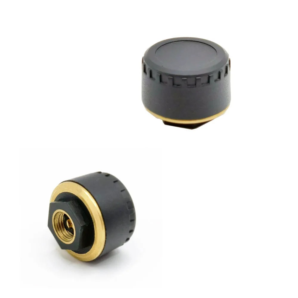 Black Bluetooth tyre pressure monitors for mobile phone display with four sensors