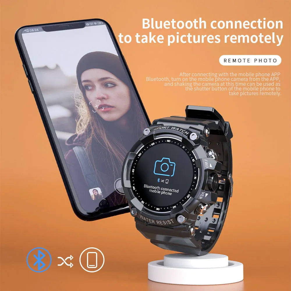 ATTACK 3 smart sports watch with round 1.28-inch screen and TPU strap in black, pink, or white colours