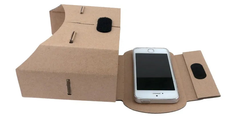 Photo colour cardboard VR glasses for smartphones on a 153mm x 83mm headset.