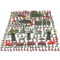 Children's military educational toy set with 240 plastic soldiers, tanks, and battlefield accessories