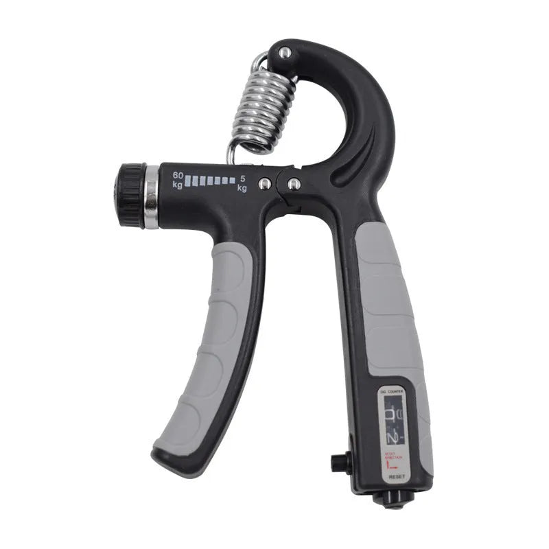 Adjustable hand-muscle developer spring grip in black for professional finger strength training