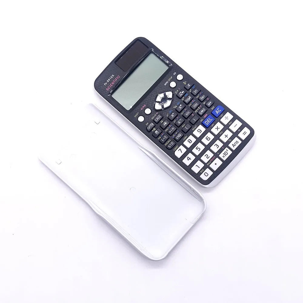 Casio fx-991EX scientific calculator with multi-line display showing mathematical expressions