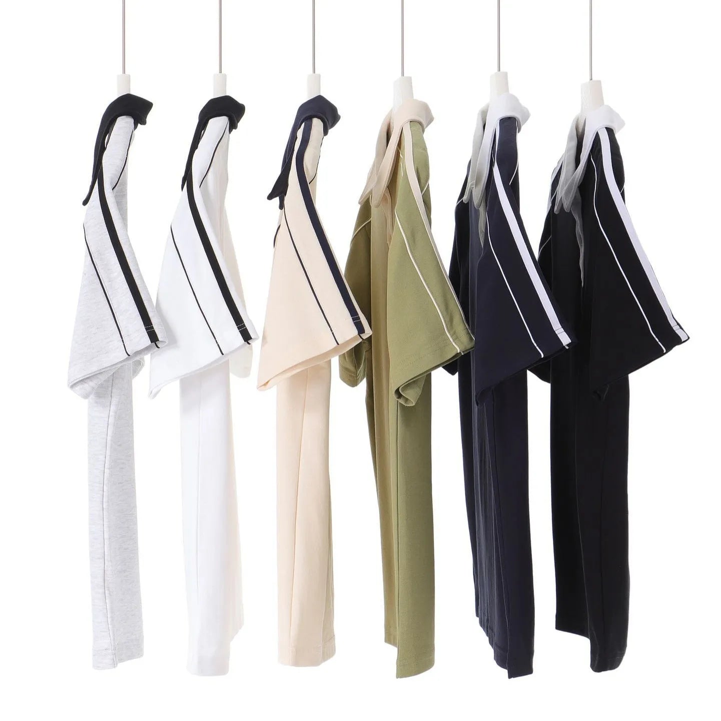Casual lapel short sleeve polo shirt in cotton blend with drop shoulder loose fit