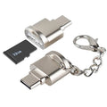 Gold metal micro USB TF card reader adapter for Android smartphones