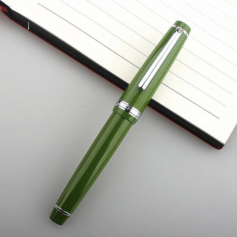 Short pocket business pen with resin shell and stainless steel nib in multiple colour options